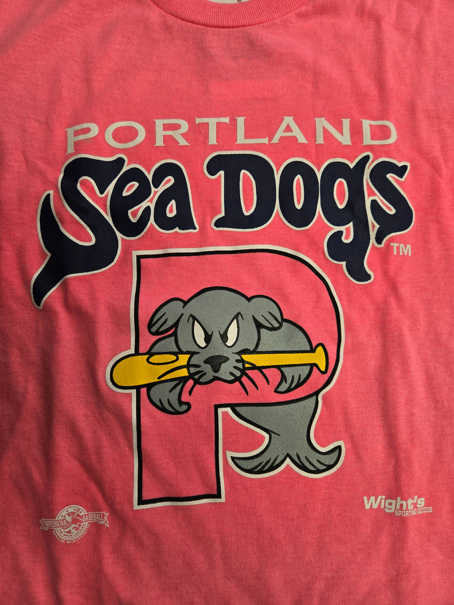 Sea Dogs Logo Short Sleeve Tee - Neon Pink-Adult – Portland Sea Dogs