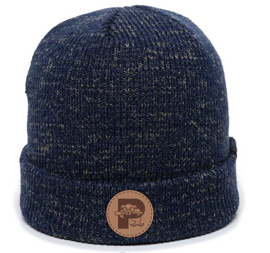Sea Dogs Leather Patch Knit Winter Hat