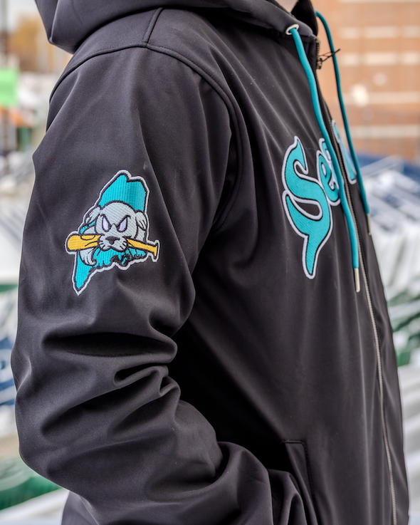 Portland Sea Dogs Official League Retro Teal Zip Up Coaches Jacket