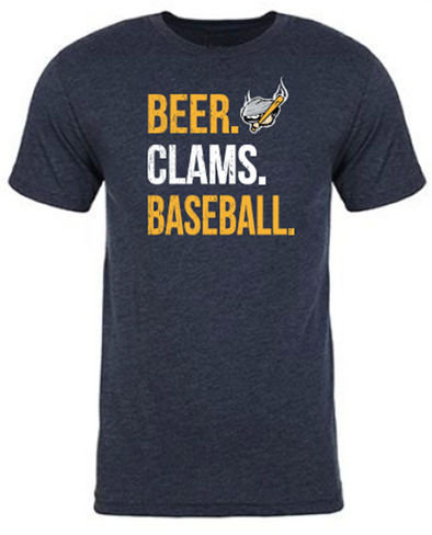 Maine Clambakes Beer. Clams. Baseball. Short Sleeve T-Shirt