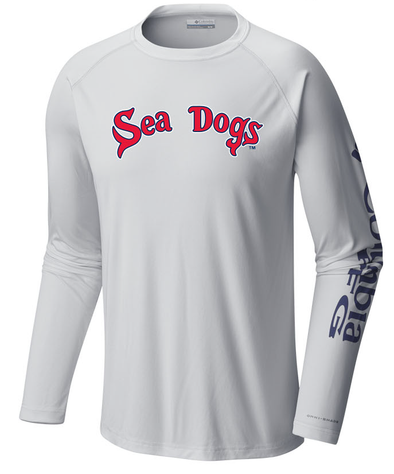 Sea Dogs Columbia White Terminal Tackle L/S T-Shirt