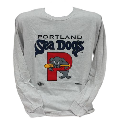 Sea Dogs Long Sleeve Logo Tee Ash - Youth